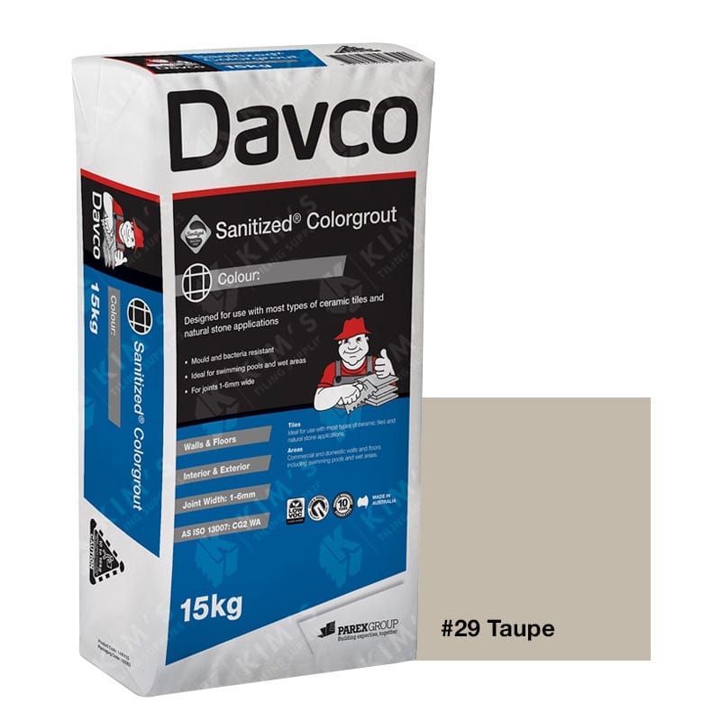 29 TAUPE DAVCO GROUT 15kg Amazing Tiles & Stone