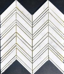 HERRINGBONE CHEVRON LARGE CARRARA