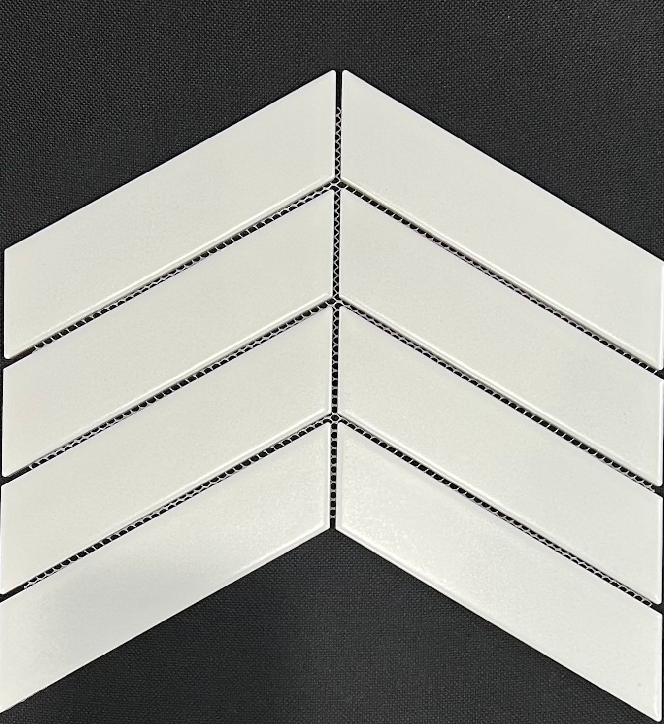 WHITE MATT CHEVRON MOSAIC