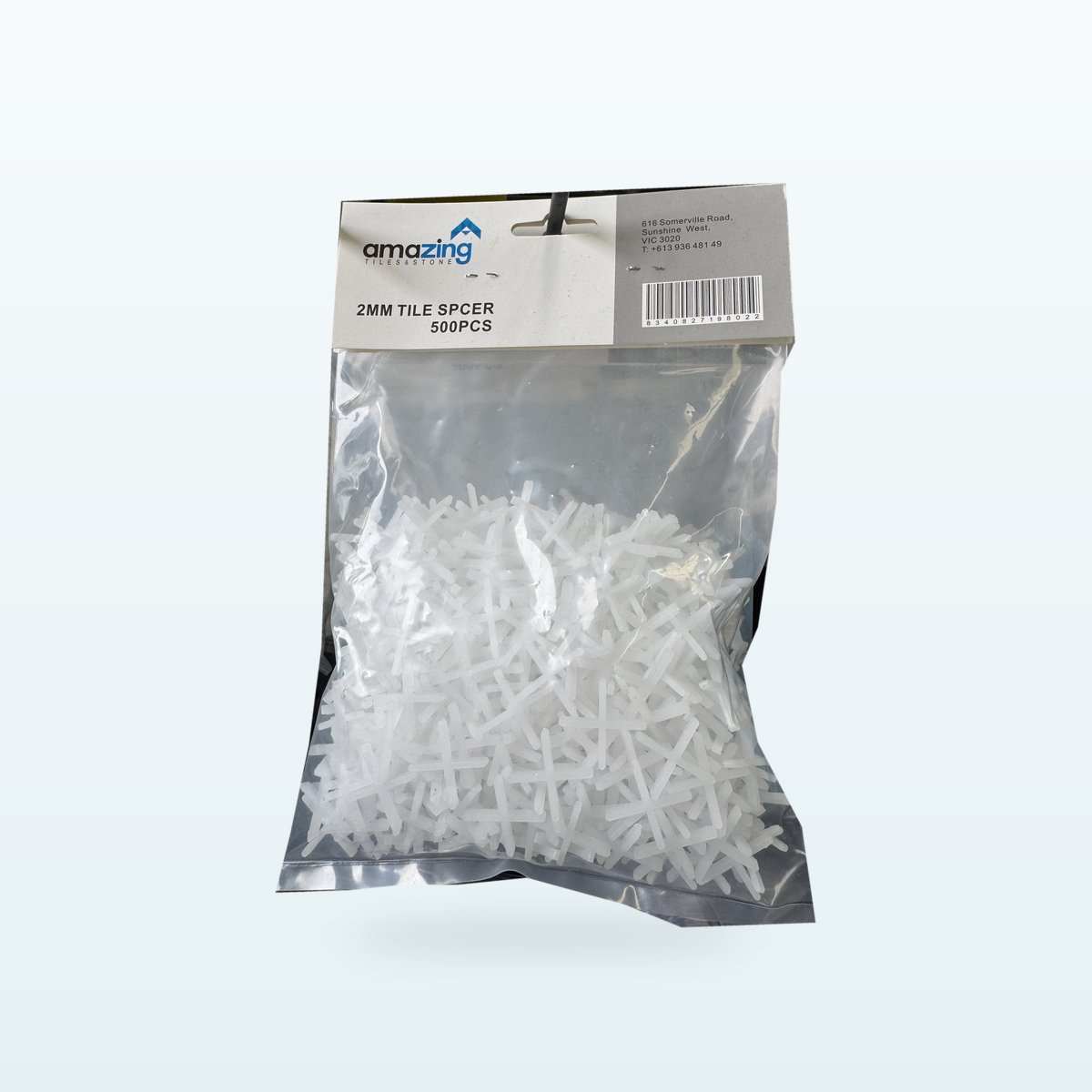 Cross tile spacers 2mm, 500-piece bag