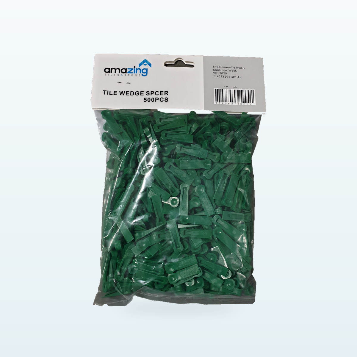 Small green tile wedges, 500-piece bag
