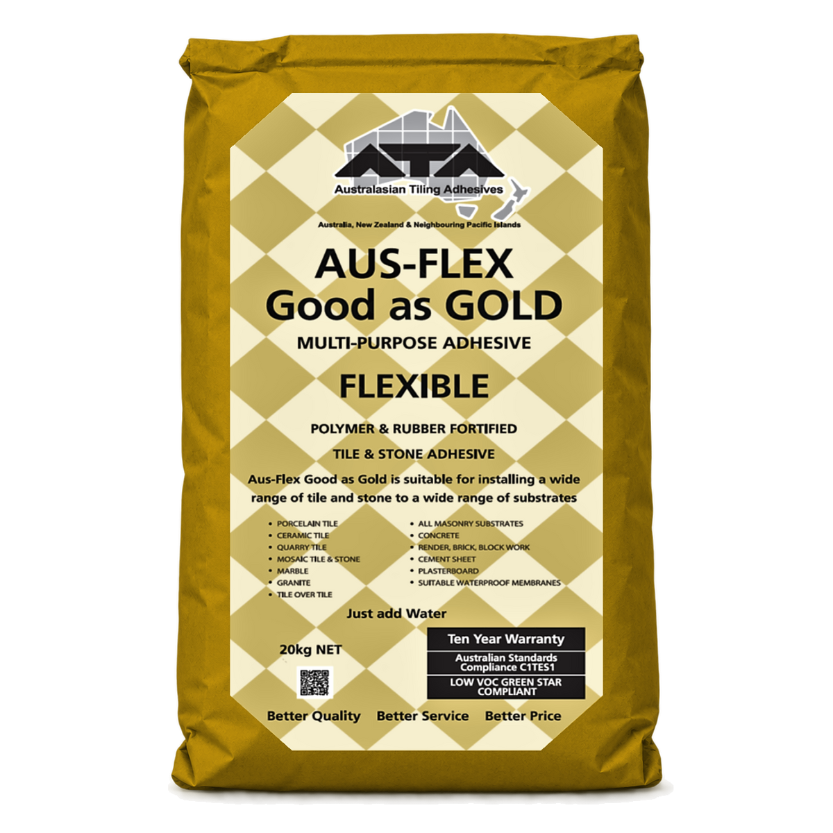 Aus-Flex Good as Gold 20kg bag mockup