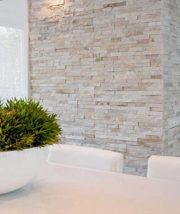 Stacked Stone Tiles 600mm x 150mm x 12-25mm - Duomo White $90.00/sqm 7 PACK