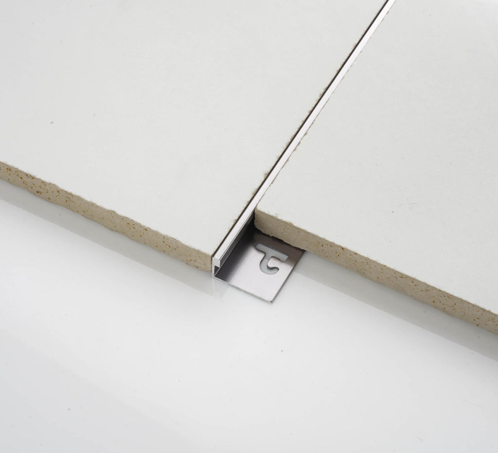 Gripmax aluminium L-shape tile trim, manufacturer range photograph