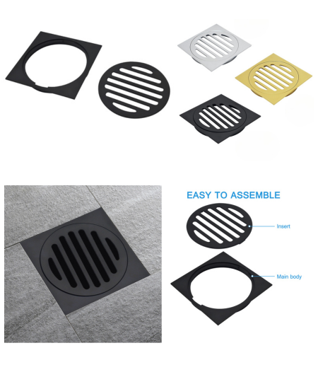 Gripmax brass square drain grates range and assembly