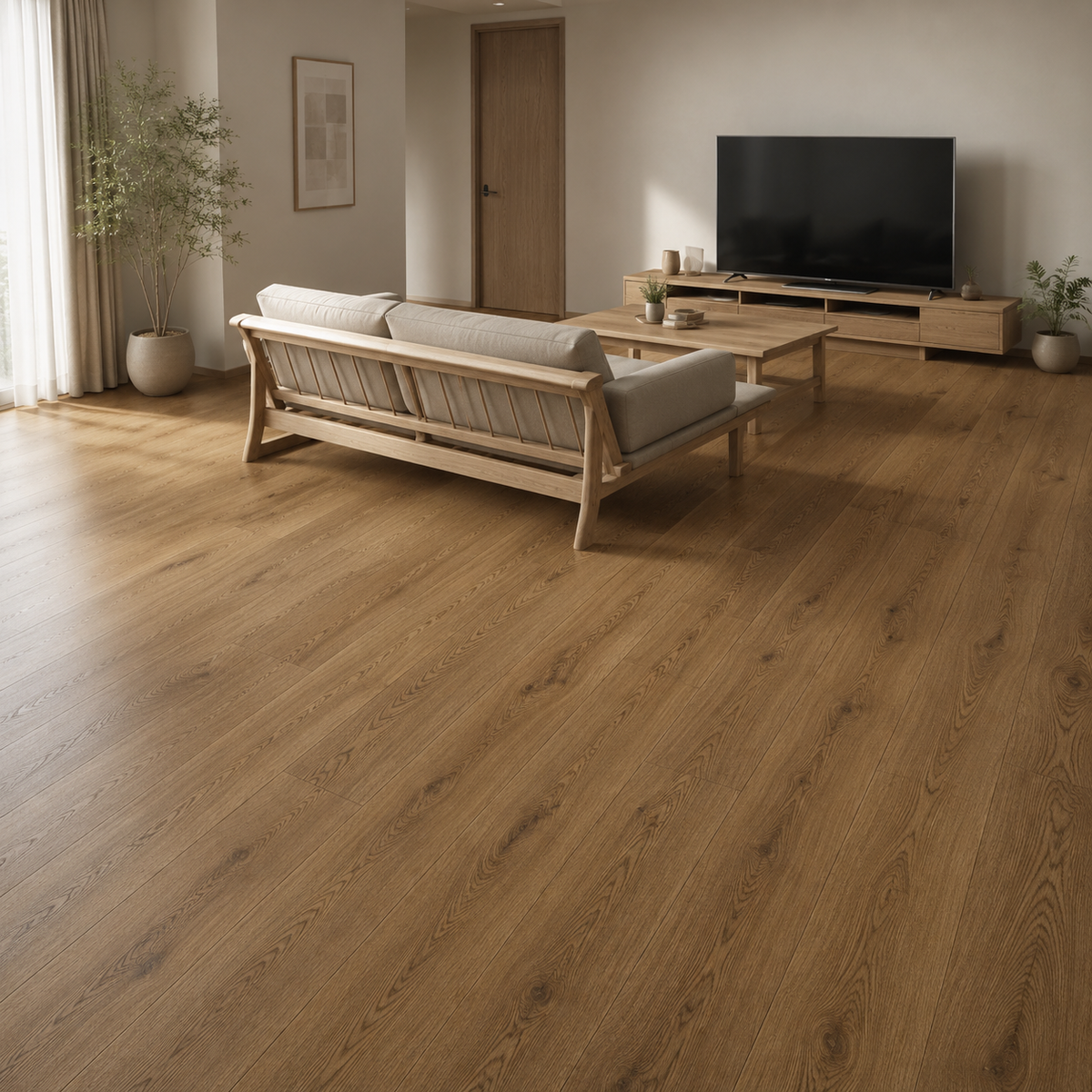 Driftwood flooring — room view 1