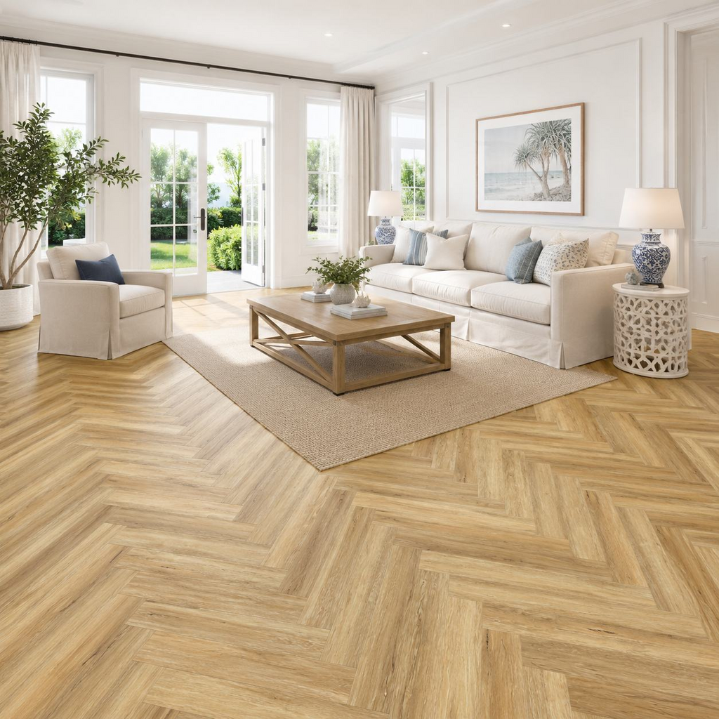 Natural Oak herringbone flooring — room inspiration 3