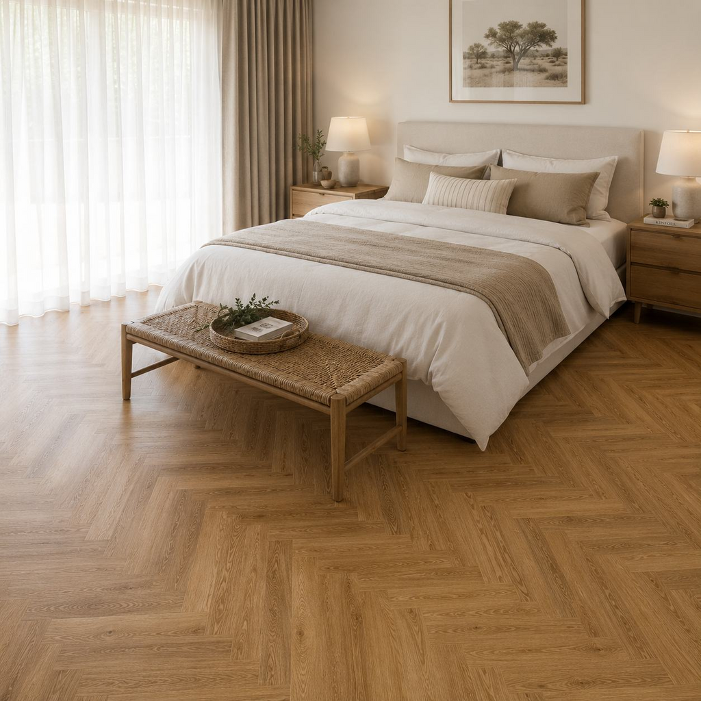 Driftwood herringbone flooring — room inspiration 4