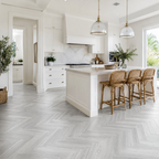 Grey Oak herringbone flooring — room view 1