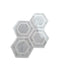 HEXAGON LARGE GREY AND WHITE CHIP MOSAIC