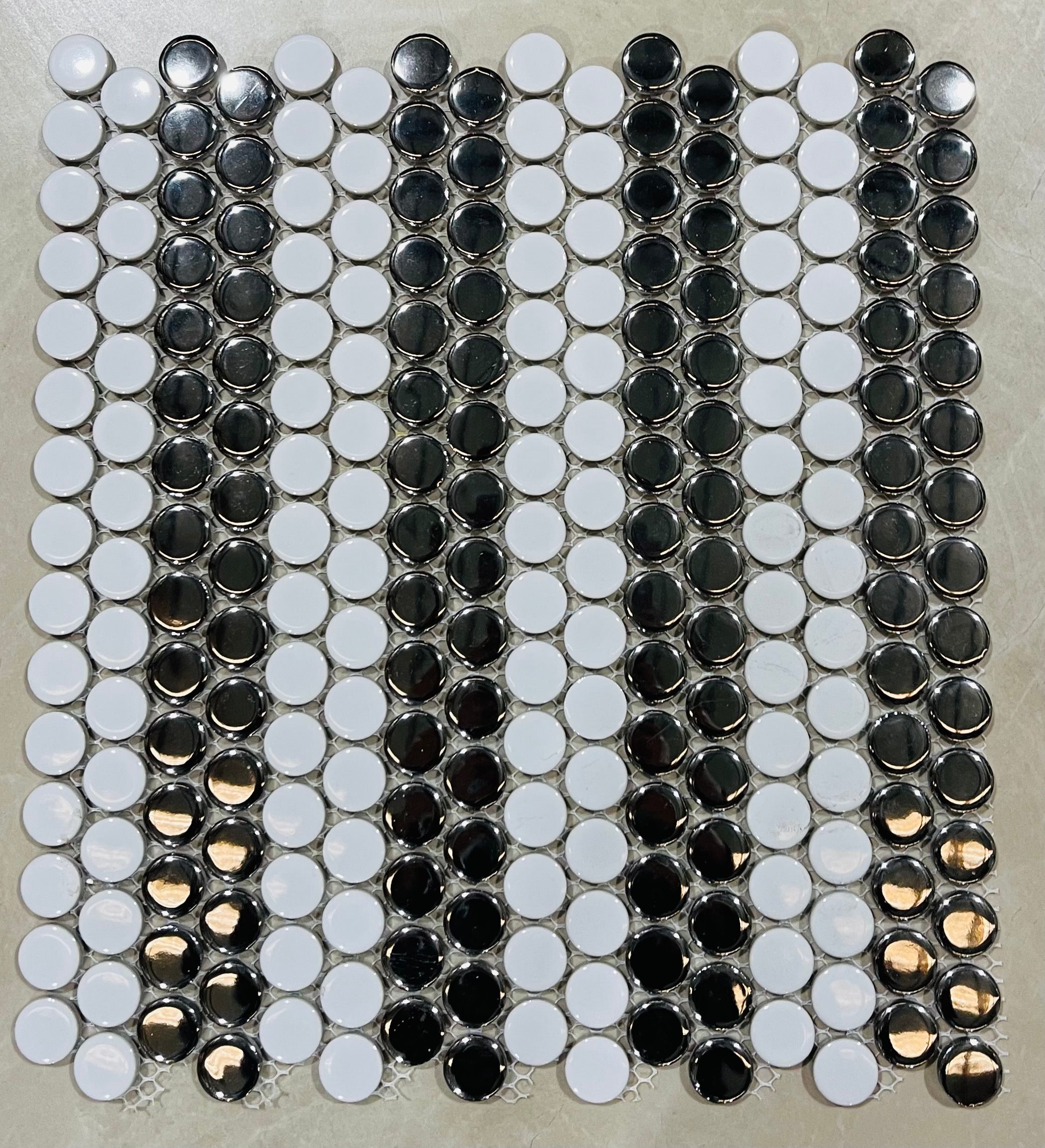 PENNY ROUND WHITE SILVER GLOSS