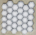 HEXAGON WHITE AND GREY CHIP MOSAIC